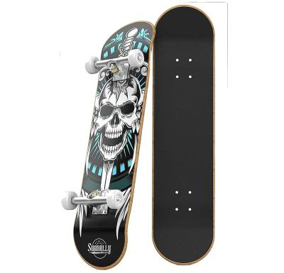 China Youth 31 x 8 Inch Full Ride Skateboards with Standard 7 Layer Maple Double Kick Skate Board Concave Deck Cruiser for sale