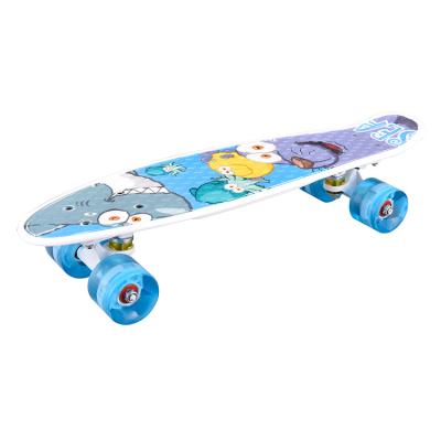 China Full Board 22 Inch Kid Skateboard Fish Mini Cruiser Skateboard For Adults Teens Kids With LED Light Plastic Wheel Skate Board for sale