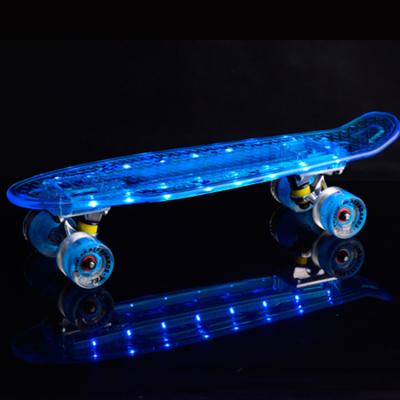 China Youth Full Light Up Skateboard 22 Inch Complete Mini Cruiser Skateboard For Kids Teens Adults With LED Light Wheel for sale