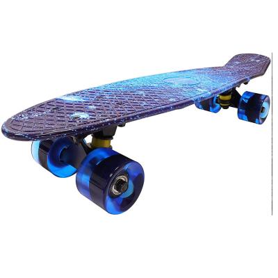 China Youth Skateboard 22 Inch Full Mini Cruiser Skateboard Instant Light Wheel LED With Sturdy Deck Plastic Skate Board for sale