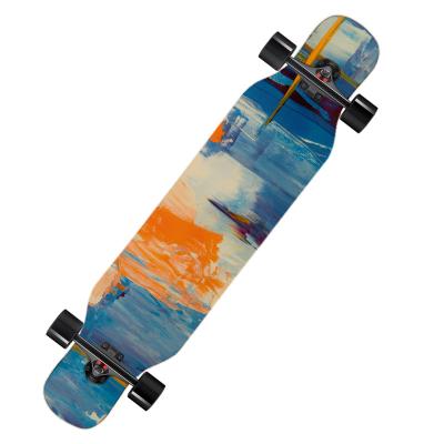 China Custom Pro 7ply Slant Dance Youth Maple 42inch LongBoard With Long Freestyle Good Quality Street Truck Alloy Board for sale