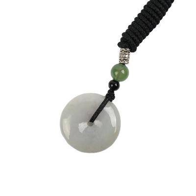 China High End Brown Pendant Cord Style Emerald Pendant Natural Emerald Jade Jewelry Necklace For Women for sale