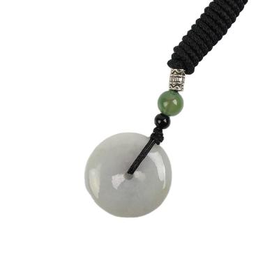 China Cheap Price Pendant Wholesale White Jade Jewelry Necklace Emerald Protection Brown Rope Pendant for sale