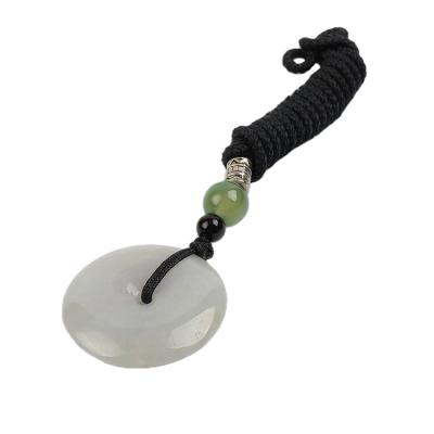 China Hot Selling Best Quality Natural Jade Pendent High End Emerald Brown Rope Necklace for sale