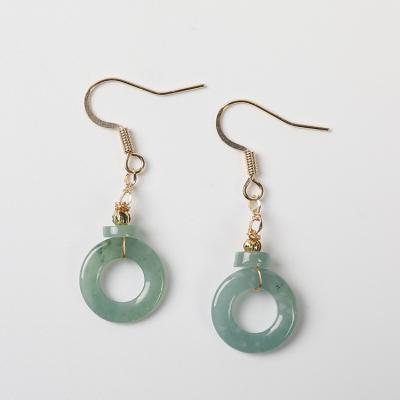 China Texture Goods Using Low Price Jade Earrings Donut Jade Earrings for sale