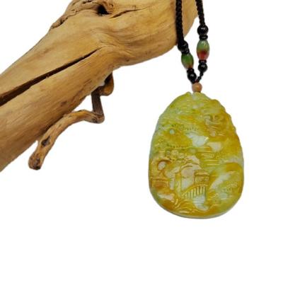 China Texture Wholesale Customized Good Quality Jade Sculpture Mountain Scenery Large Pendant for sale