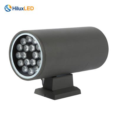 China Modern 2*18w ip65 outdoor courtyard through outdoor wall lamps led outdoor cylinder light for sale