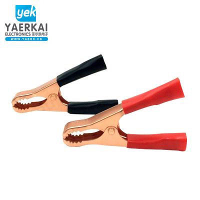 China Electronic Instrument YEARK copper plated surface 50a 80mm battery alligator clip with tooth for sale