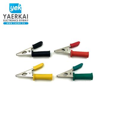 China Electronic Instrument YEK Custom Design 5 Amp Mini Metal Alligator Test Clip With PVC Handle for sale