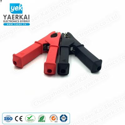 China YAERK 30A Full Load Heavy Duty Copper Car Insulated Alligator Barrery Spring Clip for sale