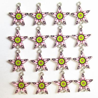 China Free Shipping 20Pcs Cute Fashion Star Star Multicolor Enamel Alloy Holiday Pendant Jewelry Making Ornament DIY Accessories for sale