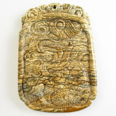 China Angel Free Shipping High Quality Carved Picture Jasper Dragon For Necklace DIY Pendant Jewelry for sale