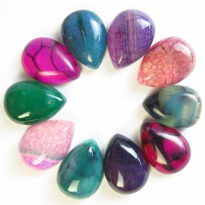 China Flat Bottom Dragon Veins Agate Drop Angel Rainbow Cabochon Free Shipping Wholesale 10Pcs 18x13mm Jade For Making Ring Necklace for sale