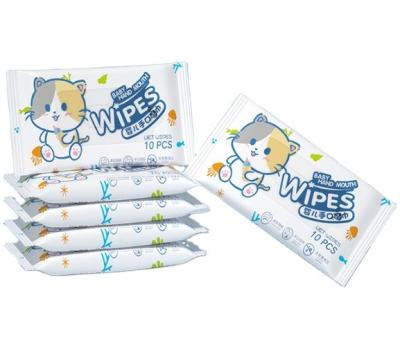 China General Baby Wet Paperpackaging Manufacturer Soft Baby Cloth Paper 10pcs cheap Tissues Alcohol Free Hygiene Product for sale