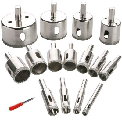 China Diamond Drill Bit Set 15PCS Glass Hole Saw Set for Glass Marble, Granite Stone for sale