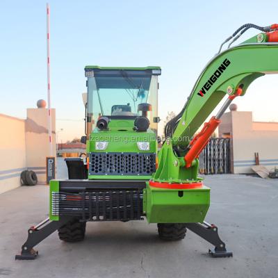 China Hotels WEIGONG Brand New 2.5 Ton Mini Backhoe Tractor Loader With Front End Loader And Backhoe for sale