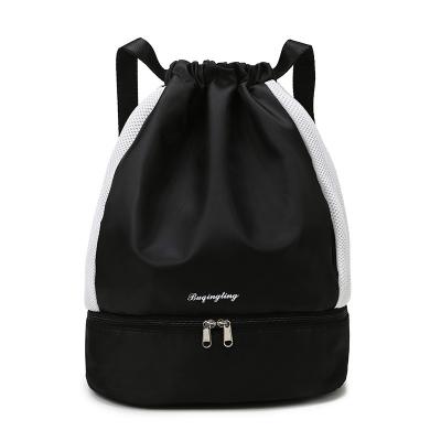 China Waterproof Drawstring Backpack Water Resistant String Bag Sports Gym Bag With Side Pocket For Women Men for sale