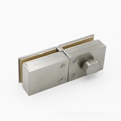 China Modern 304 Stainless Steel Double Side Square Glass Door Lock For Glass Door for sale