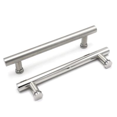 China 304 Stainless Steel Modern Chrome Glass Door Handle for sale