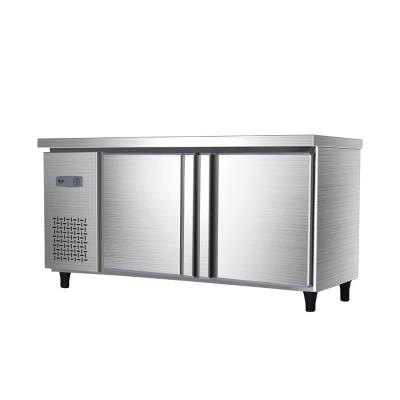 China Double-temperature commercial freeze-plate cold storage large-capacity refrigerator horizontal water bar milk tea shop for sale