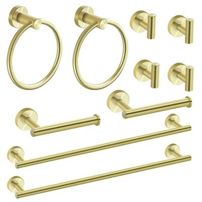 China Wall Mounted Type Stainless Steel Towel Rack 10 Pieces Sets Bathroom Accessories Set for sale