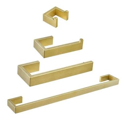 China Modern Stainless Steel Hardware Gold Bathroom Accessories Set for sale