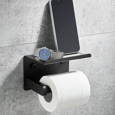 China Modern Wall Mounted SUS304 Stainless Steel Bathroom Tissue Holder For Mobile Phone for sale