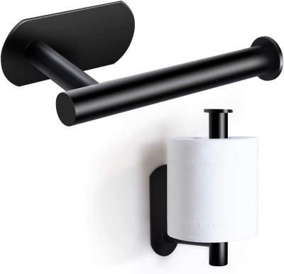 China Modern Self Adhesive Punch Free Stainless Steel Towel Rack Toilet Paper Roll Paper Holder Wall Mount Toilet Paper Accessories for sale