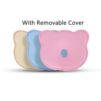 China Memory Foam Baby Pillow Newborn Kids Rest With Removable Washable Pillowcase To Prevent And Treat Bear Flat Head Shape for sale