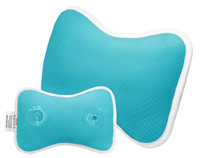 China Sustainable 4D Mesh Pillow For Bathtub With Suction Bath Pillow For Head Support Breathable And Machine Washable for sale