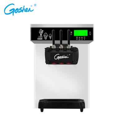 China New Style 3 Flavor Commercial Frozen Yogurt Soft Top Beverage Factory Table Service Ice Cream Making Machine for sale