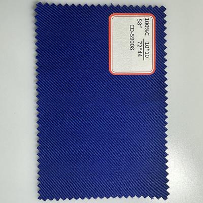 China Flame Retardant Clothing Fabric 10*10 72*44 Blue Cotton Twill Fabric for sale