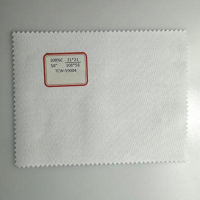 China 108*58 Densidad Tejido de algodón blanco 21*21 Número de hilos Personalizado en venta