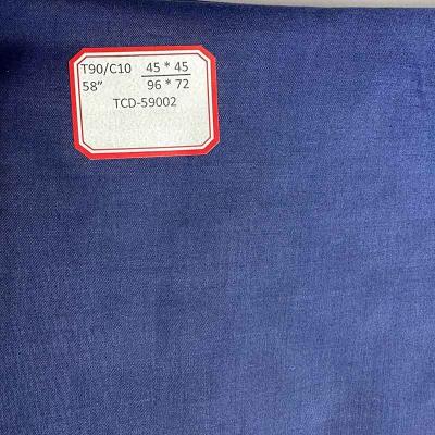 Cina 90% poliestere 10% cotone tessuto TC per rivestimento di abbigliamento 96x72 58/59 pollici in vendita