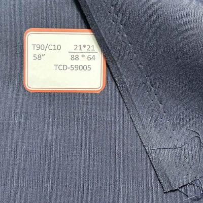 China 21S Polyester Cotton Plain Weave T90/C10 88*64 Dyed Garment Fabric for sale