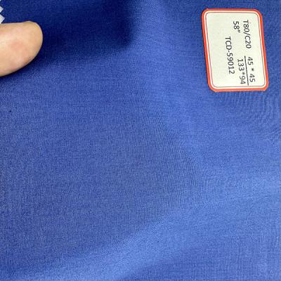 China Plain Polyester Cotton TC80/20 45*45 133*94 Poplin TC Cotton Material for sale