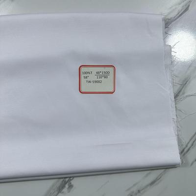 China 110*80 100 Percent Polyester Robes Bleached Fabric 48*150D Clothing Fabric for sale