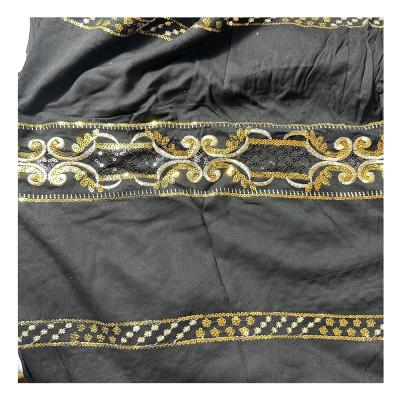 China African Dress Material Sequins Laser Flannel Beaded Embroidery Velvet Lace Fabric for sale