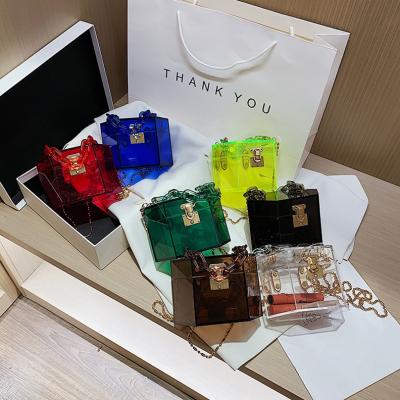 China High Quality XP1692 Square Box Wholesale Clear Designer Designer Handbags Acrylic Clutch Purse Shades Set Matching Sunglasses for sale