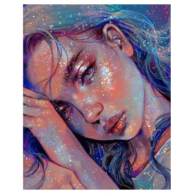 China New KOREAN full square of 5D Diy Diamond Painting Girl Portrait Mosaic/around Diamond Handicraft Room Art Furnishings for sale