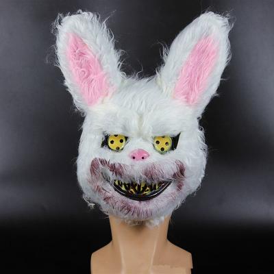 China Adult Scary Halloween Mask Bunny Rabbit Bloody Creepy Halloween Horror Eco-Friendly Killer White Mask for sale