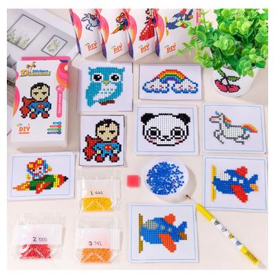 China New 5D DIY Diamond Painting Stickers Cartoon Art Set Mosaic Stickers Beginners By Numbers Kits Crafts Set For Kids for sale