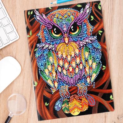 China New Classic/Postmodern Diamond Painting Cross Stitch A5 Notebook Diary Book DIY Owl Special Shaped Diamond Embroidery for sale