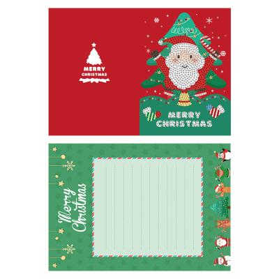 China New Classic/Postmodern Mosaic Santa Claus Snowman Postcards of DIY Diamond Embroidery Christmas Cards 5D Diamond Painting Greeting Cards Diamond for sale