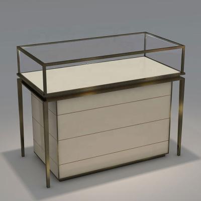 China Jewelry Store Display Fashional Fancy Design Commercial Aluminum Glass Jewelry Display Cabinet Showcase for sale