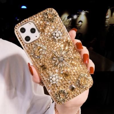 China New Arrival 3d Bling Luxury Anti-fall Sparkle Rhinestone Diamond Handmade Mobile Phone Case For Samsung S21 for sale