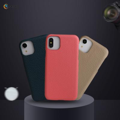 China Wholesale 2021 Style Real Lytchi Cell Phone Cover Case Popular Shockproof Leather Phone Cases For iPhone 6/7/8/Xs for sale