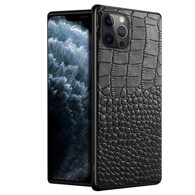 China Accessories Shockproof Luxury Crocodile Mobile Phone Genuine Leather Phone Case for iphone 11 12 13 pro max for sale