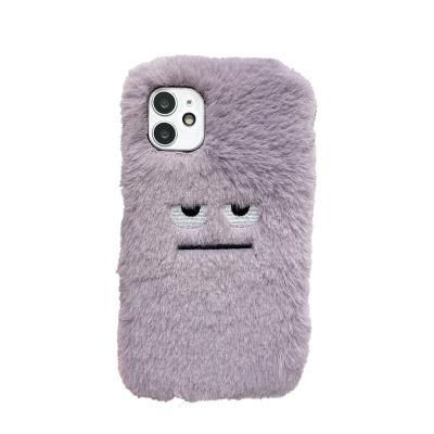 China Plush Shockproof Pink Cartoon Eyes Cute Adorable TPU Phone Case Design Phone Bag For Iphone 12 pro for sale