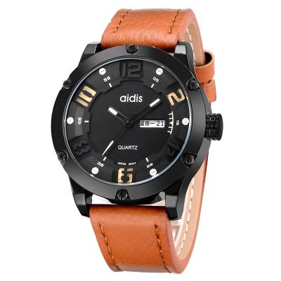 China New Arrival Automatic Fashion Date ADDIES MY-1604 Alloy Case Charm 3ATM Leather Strap Waterproof Mens Watch With Day/Date for sale